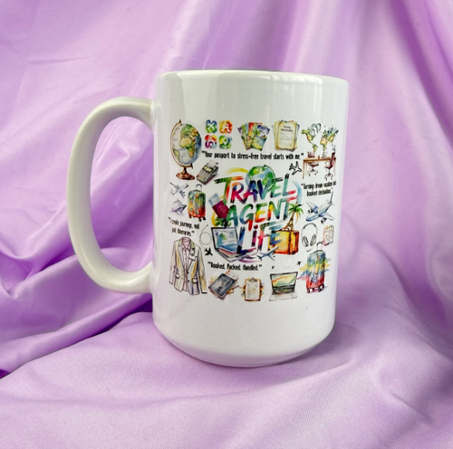 Travel Agent Art White + Customizable Mug Bundle