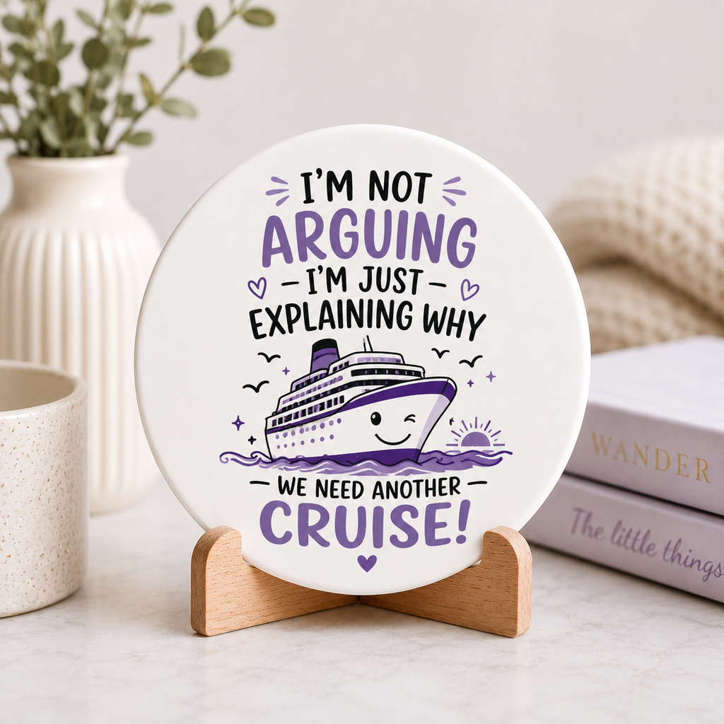 Custom ROUND Ceramic Coaster – Personalized Photo & Text Drink Coaster