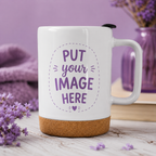 Personalizable Coffee Mug With Cork and Lid