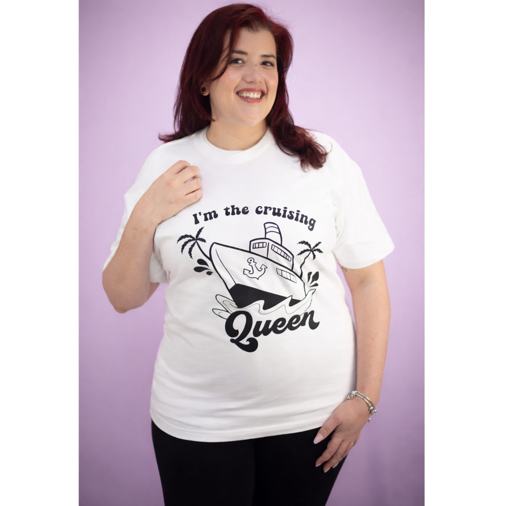 T-shirt haut de gamme Cruising Queen Blanc
