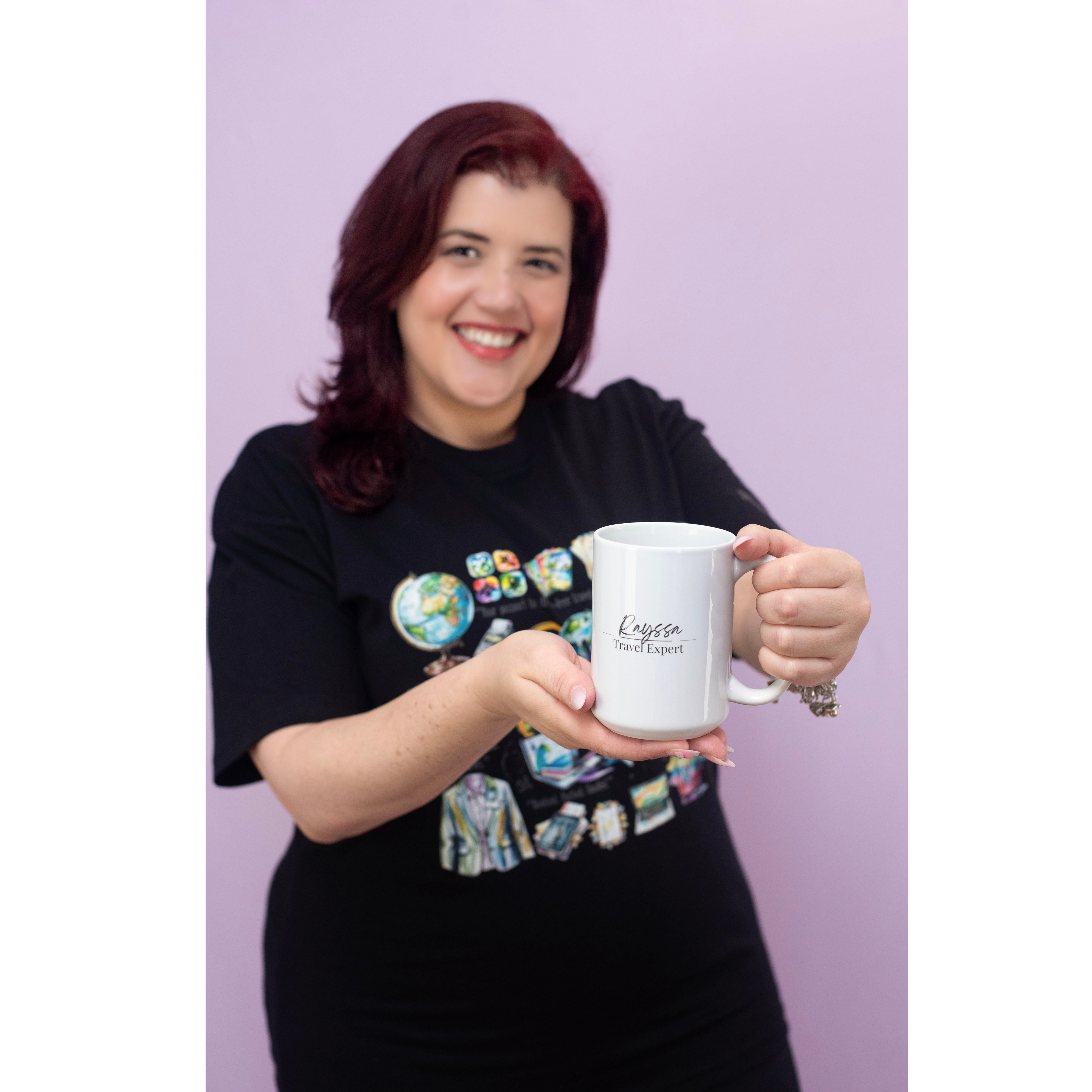 Travel Agent Art Black + Customizable Mug Bundle