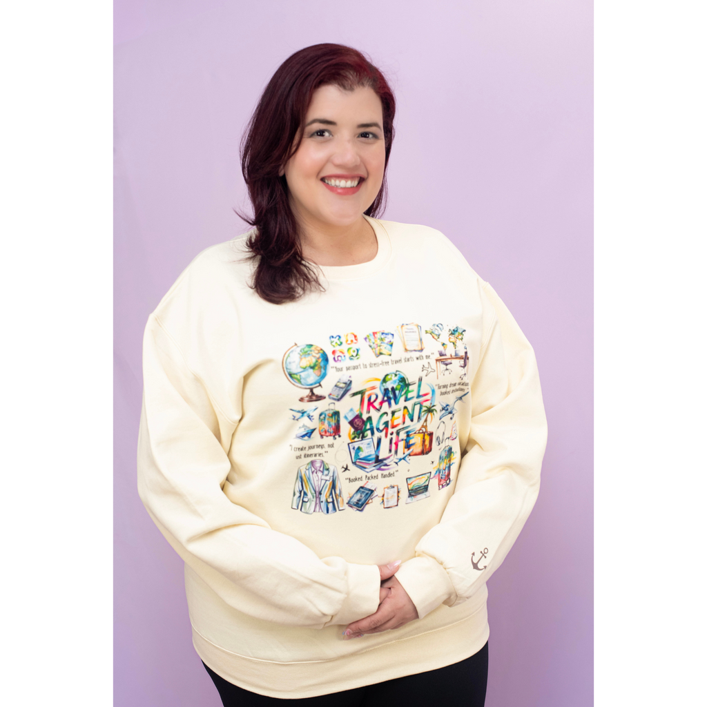 Sweat-shirt ras du cou épais « Travel Agent Life » | Cadeau pour agent de voyages