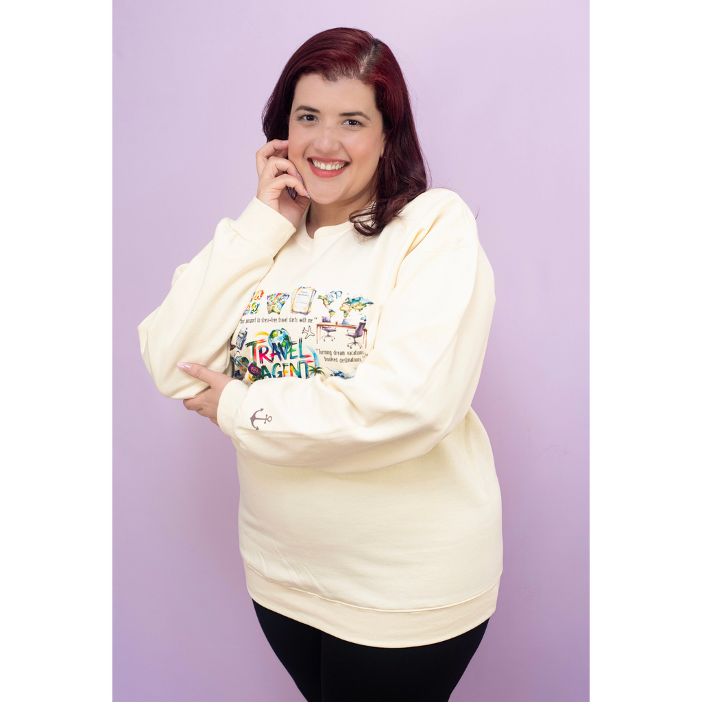 Sweat-shirt ras du cou épais « Travel Agent Life » | Cadeau pour agent de voyages