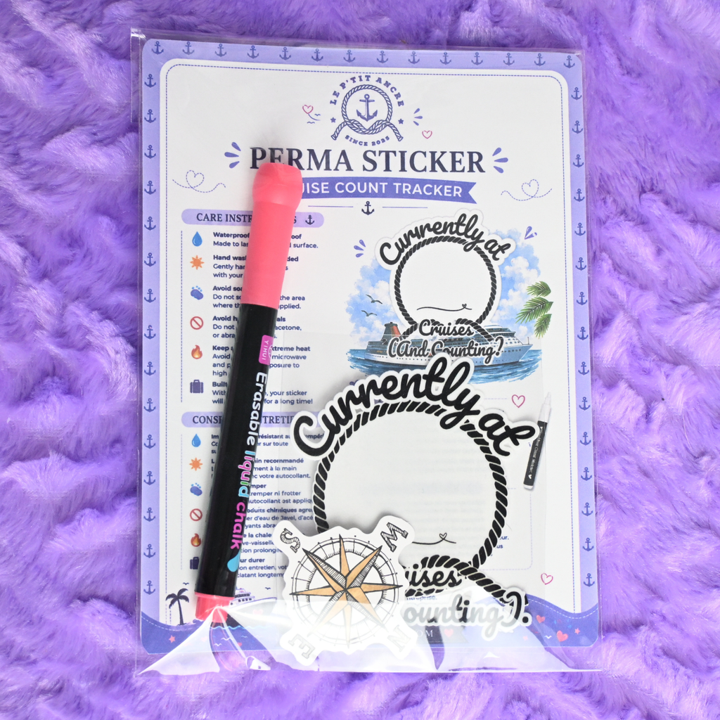 Currently at _____ Cruising and Counting™ Perma Sticker & Pen Set ⚓🚢