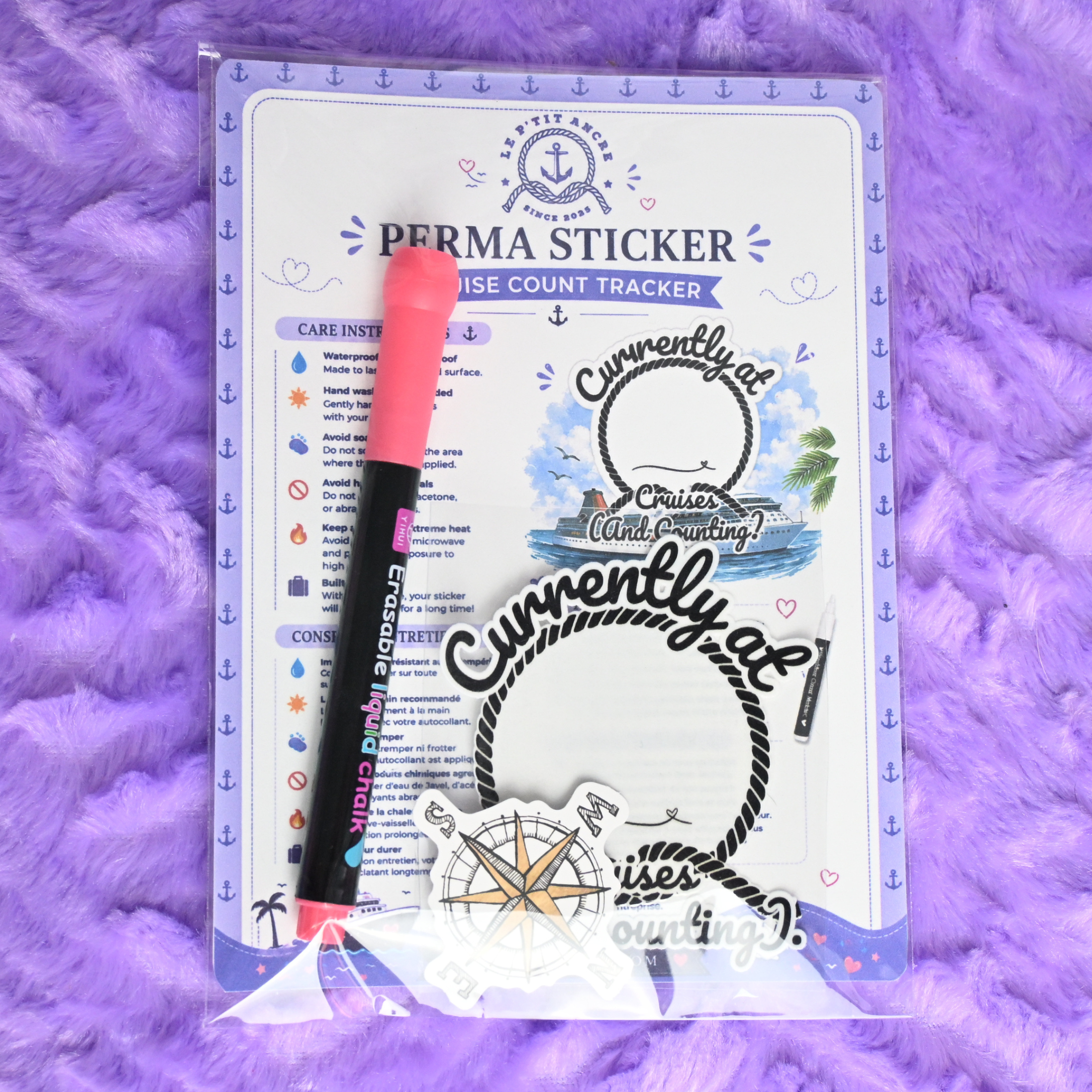 Currently at _____ Cruising and Counting™ Perma Sticker & Pen Set ⚓🚢