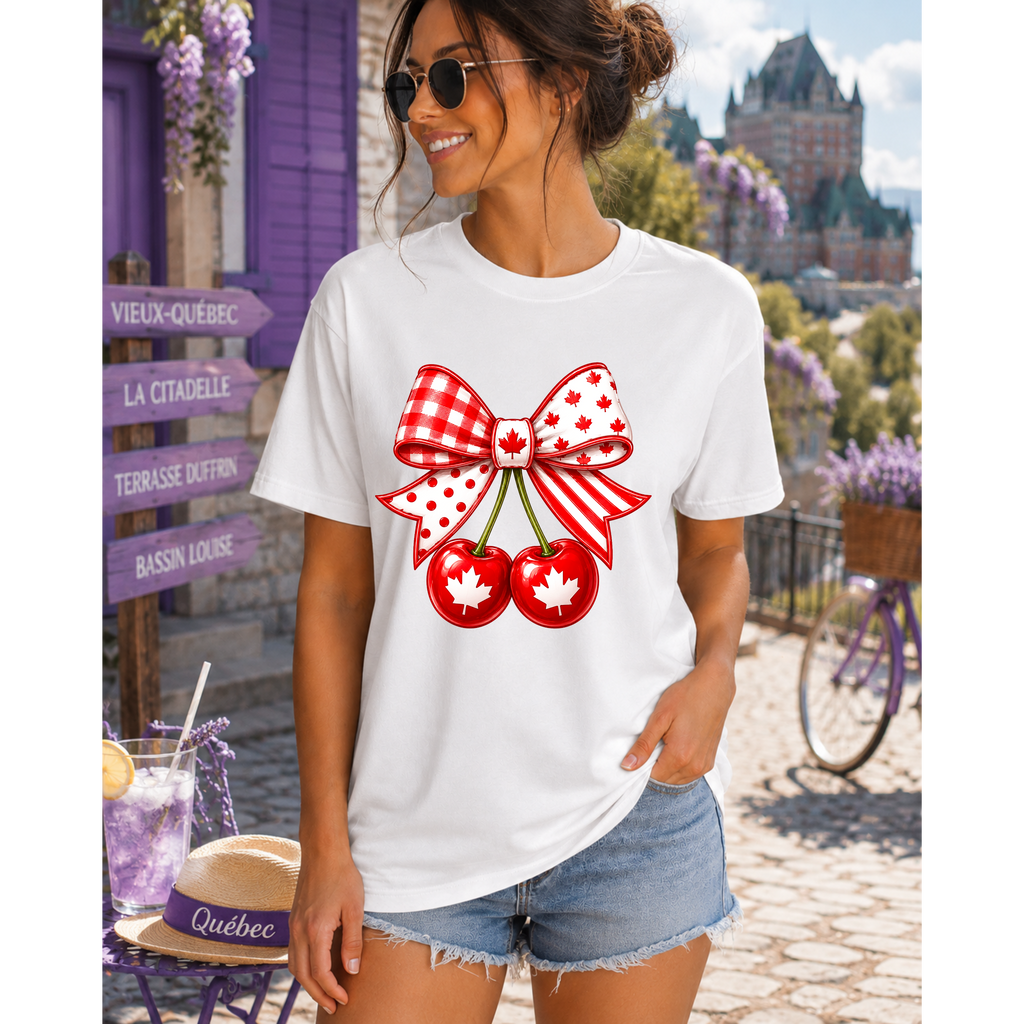 Canada Bow With Cherries Tee