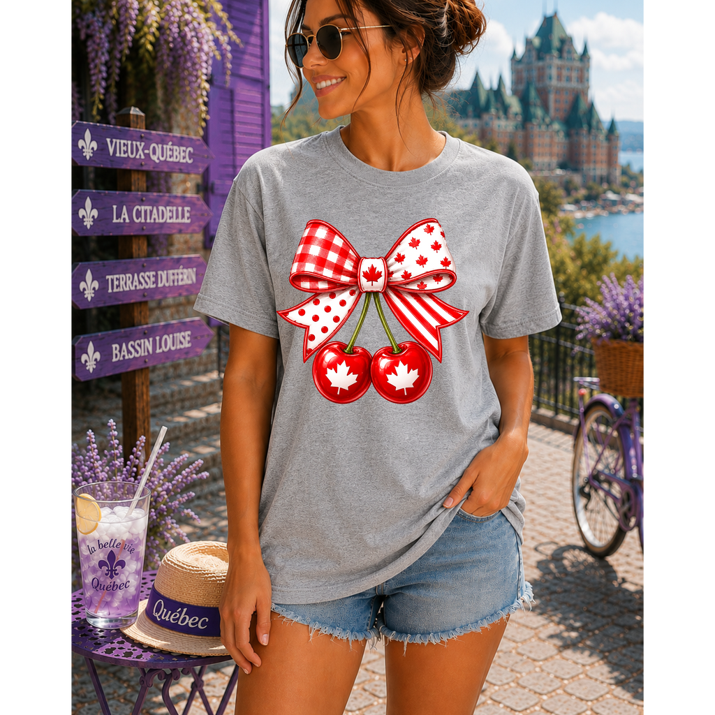 Canada Bow With Cherries Tee