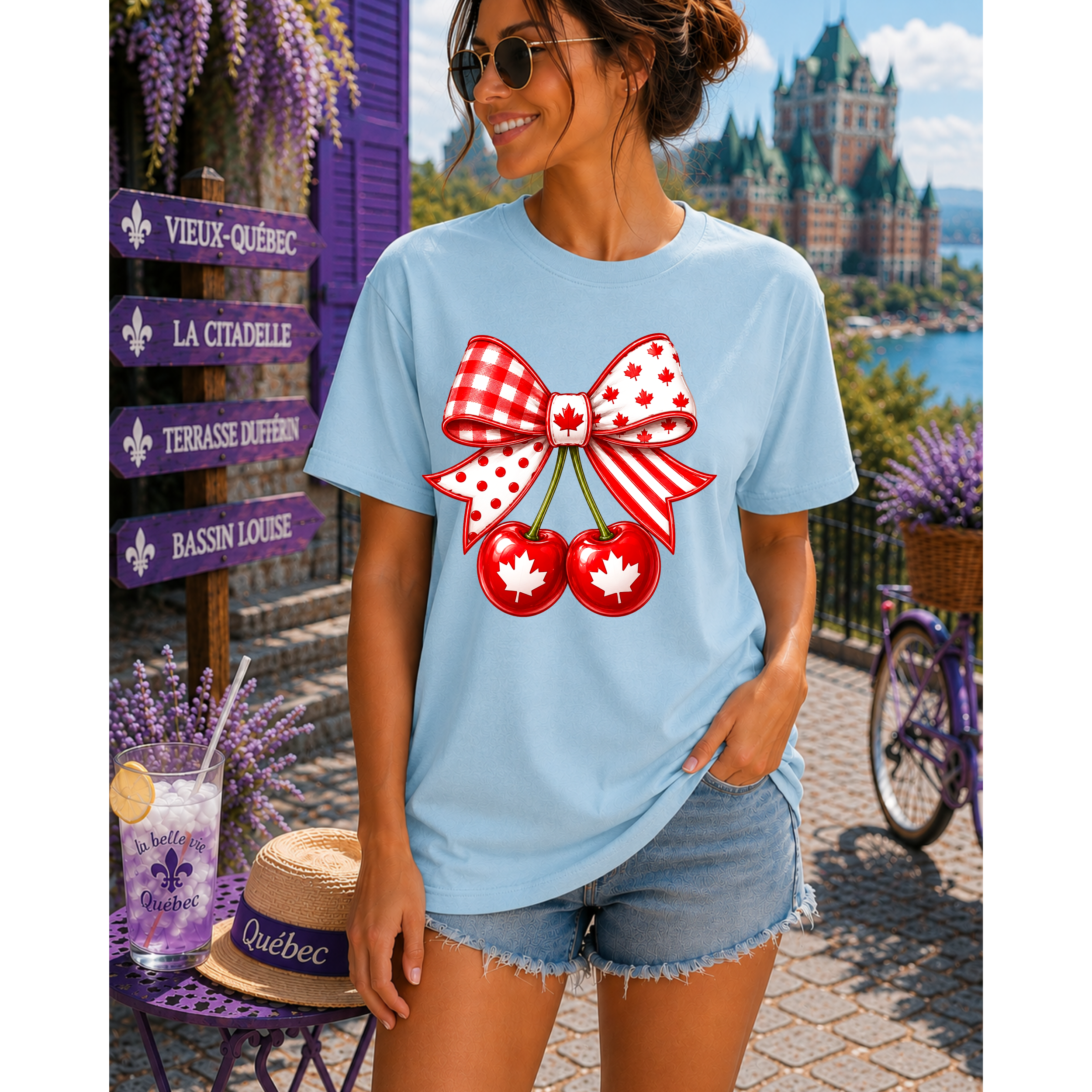 Canada Bow With Cherries Tee