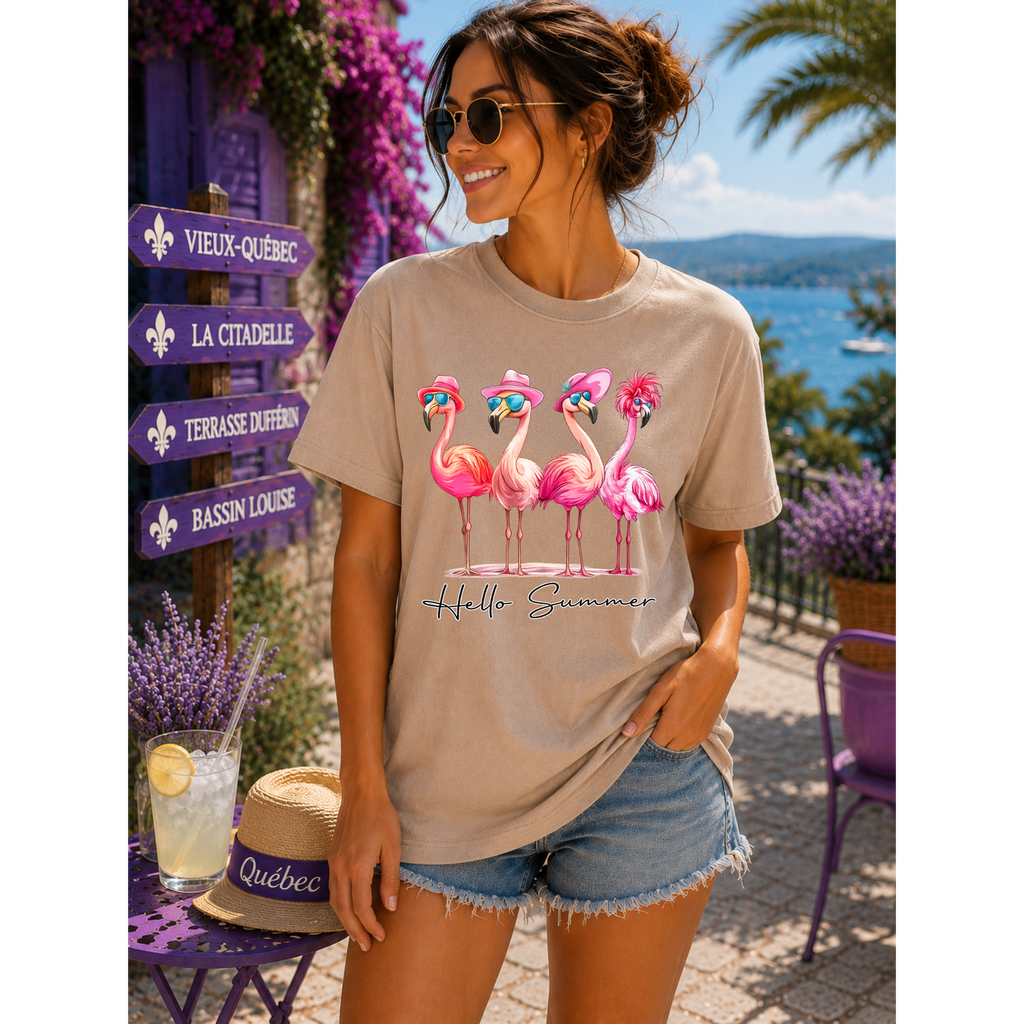 Hello Summer Flamingo Tee