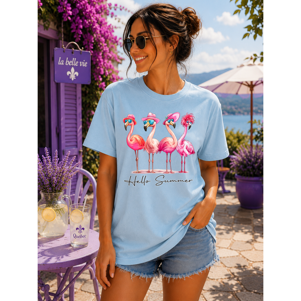 Hello Summer Flamingo Tee