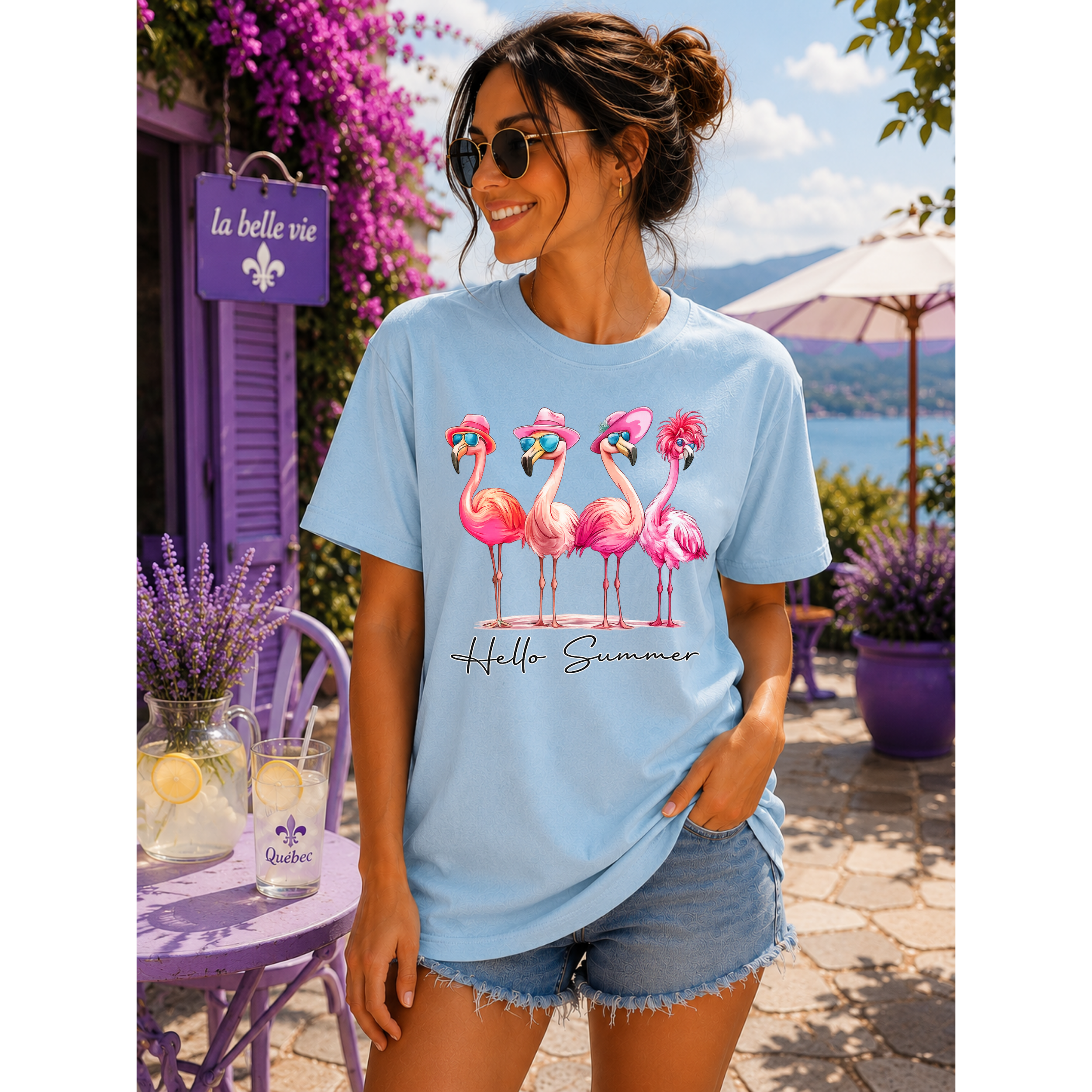 Hello Summer Flamingo Tee