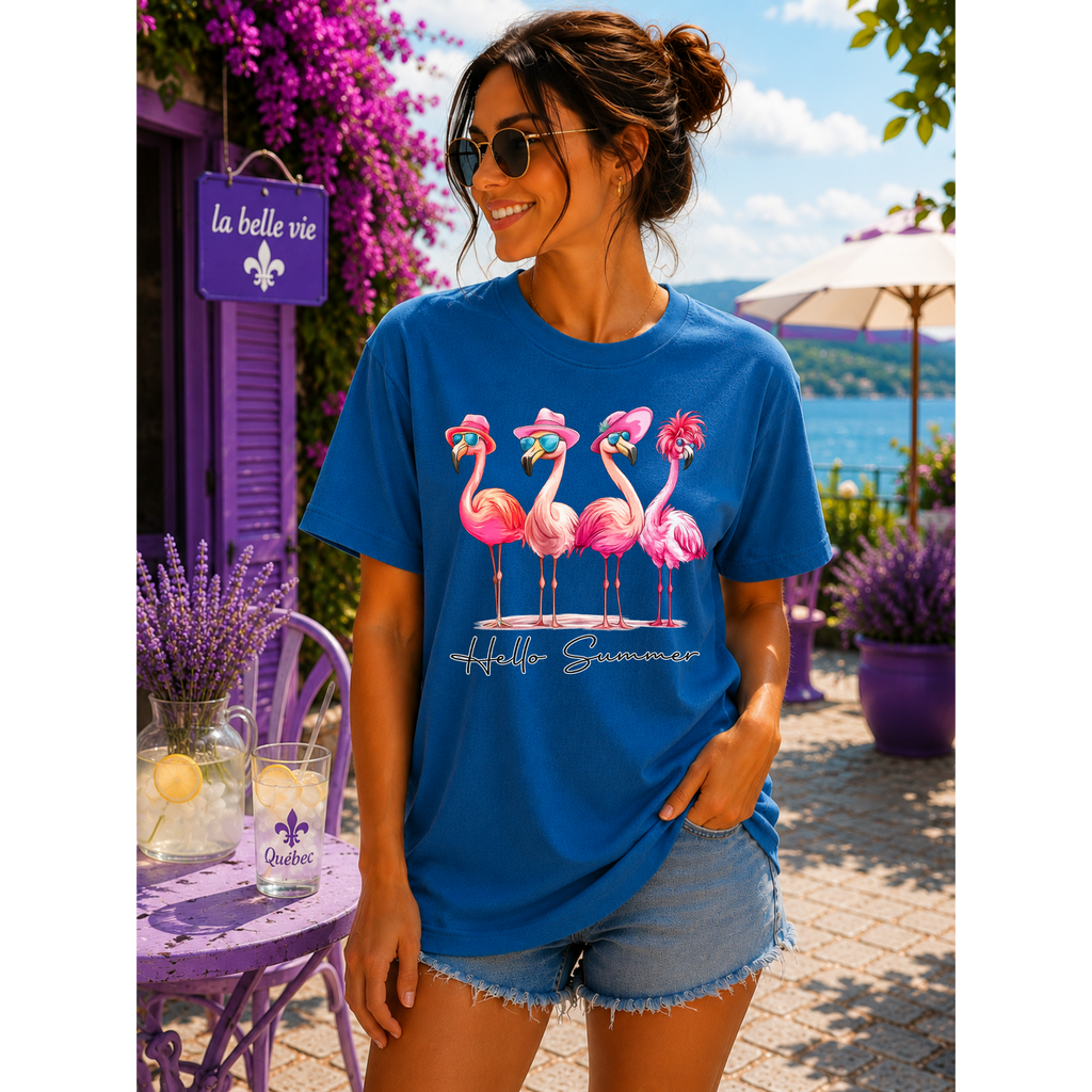 Hello Summer Flamingo Tee