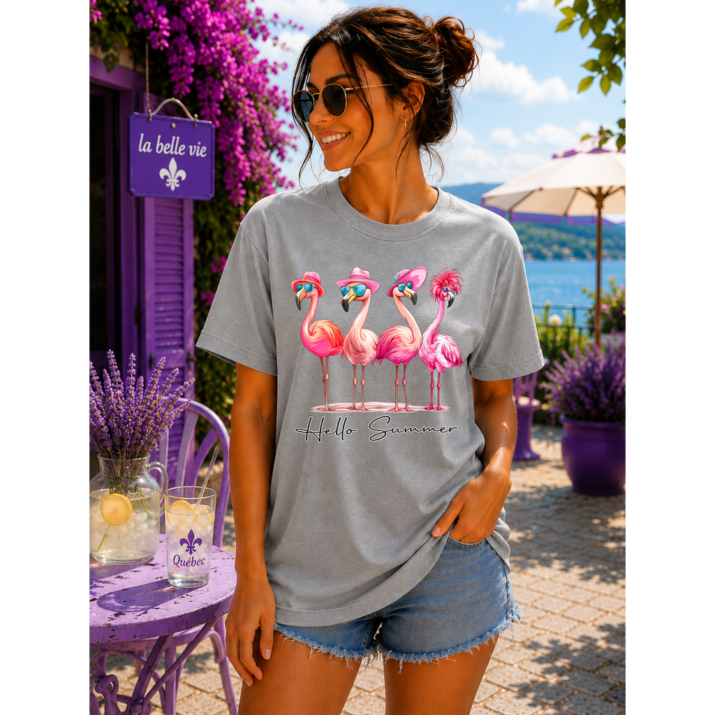 Hello Summer Flamingo Tee