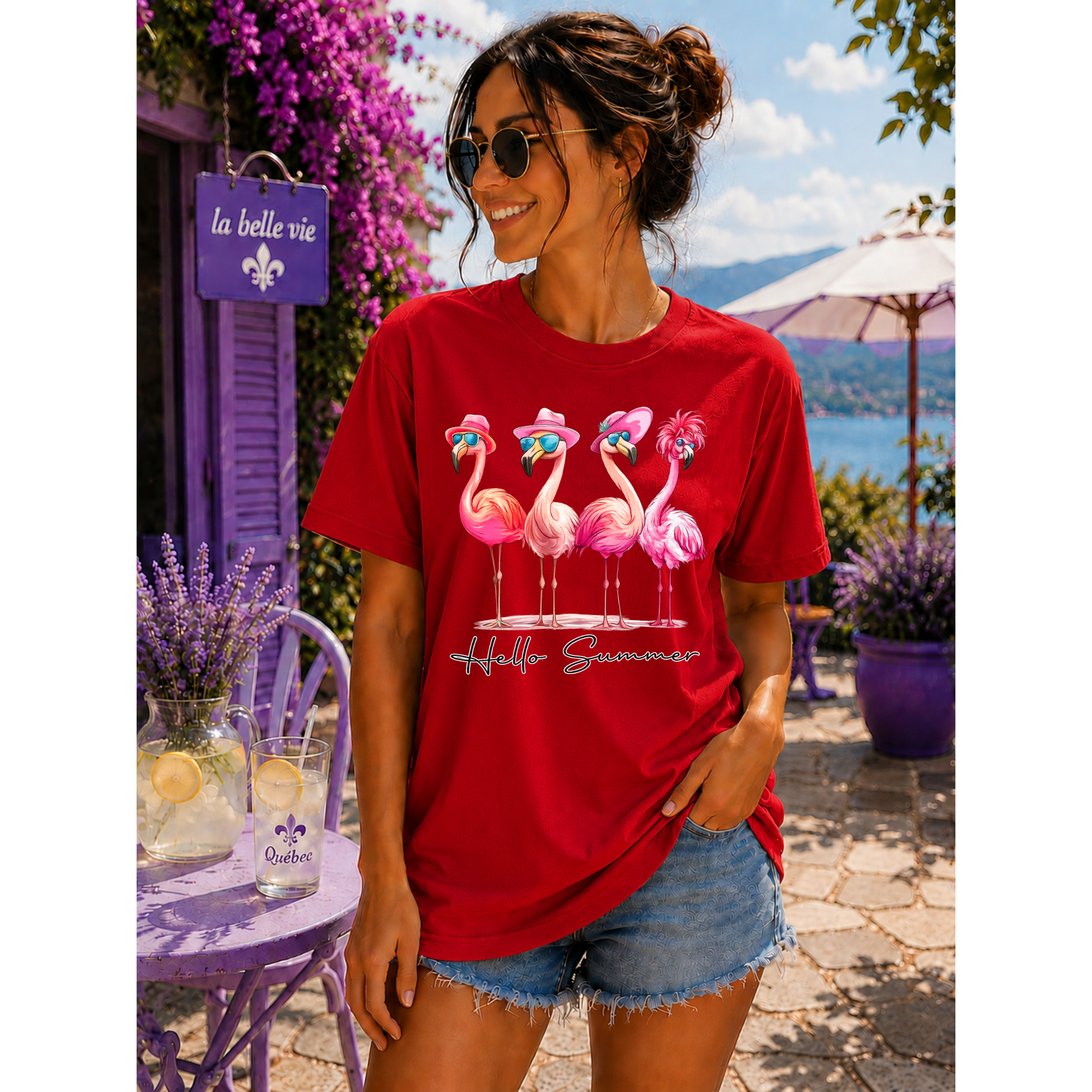 Hello Summer Flamingo Tee