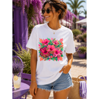 Wild Leopard Hibiscus Floral T-Shirt