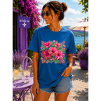 Wild Leopard Hibiscus Floral T-Shirt