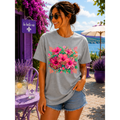 Wild Leopard Hibiscus Floral T-Shirt