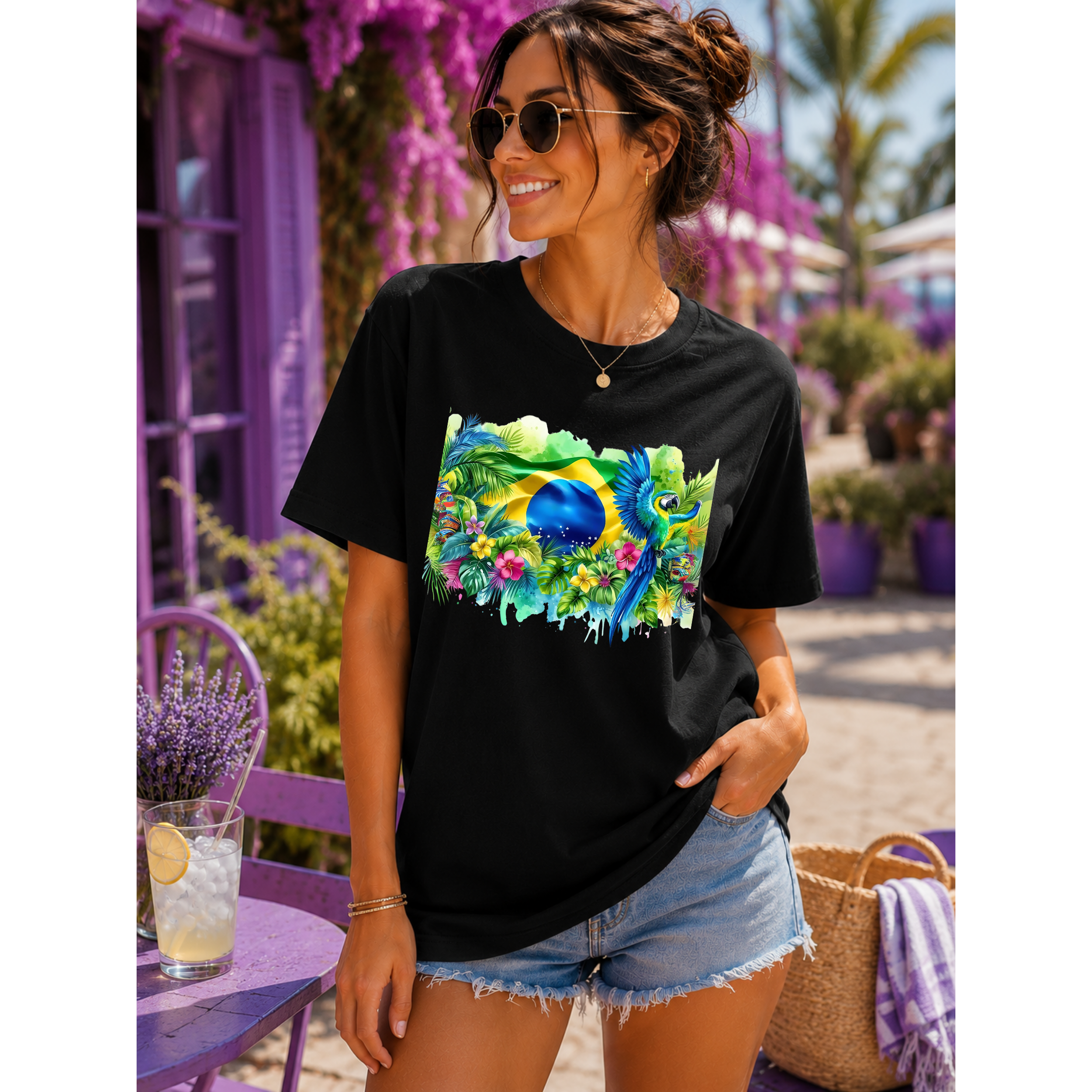 Tropical Sunset Waterfall Brazil T-Shirt