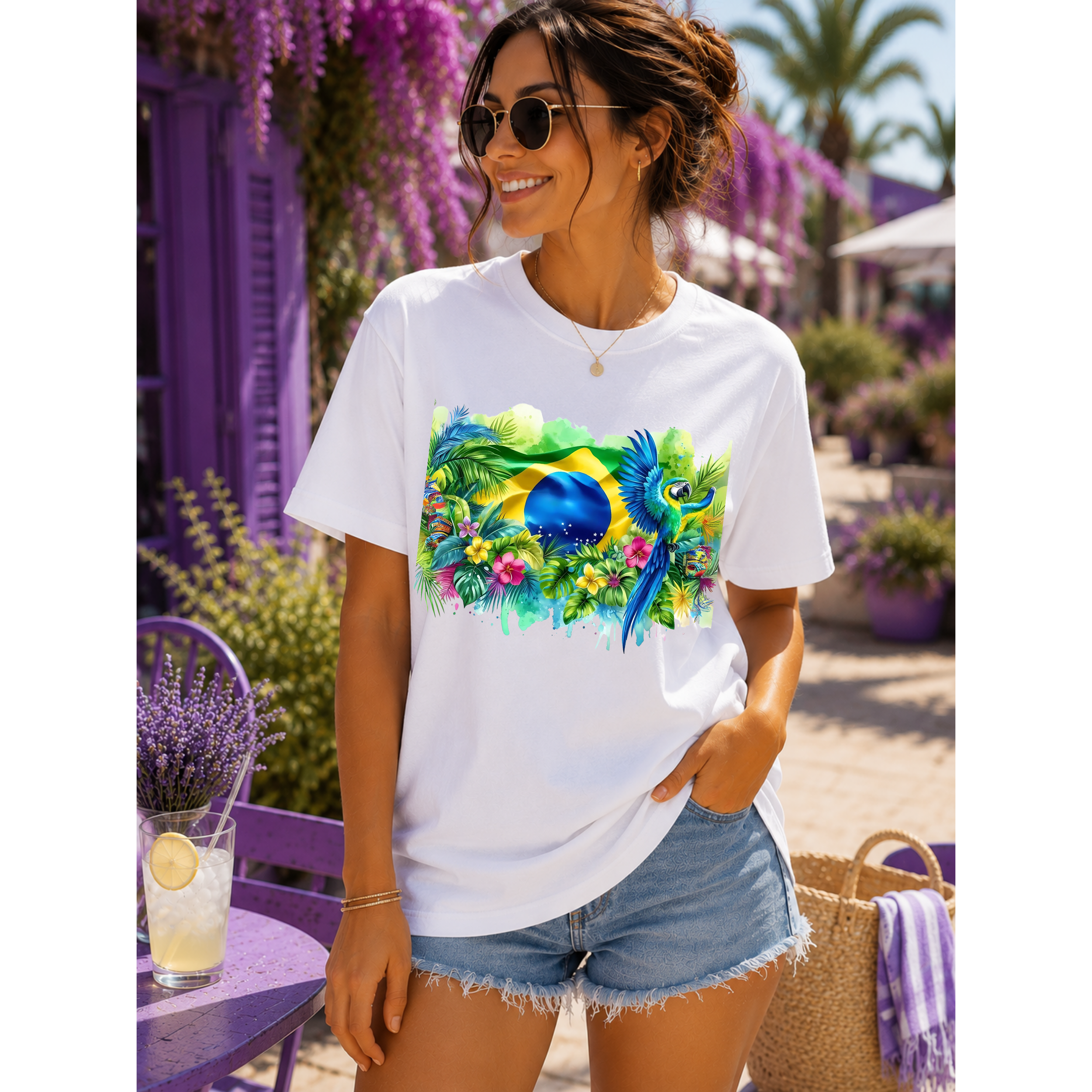 Tropical Sunset Waterfall Brazil T-Shirt