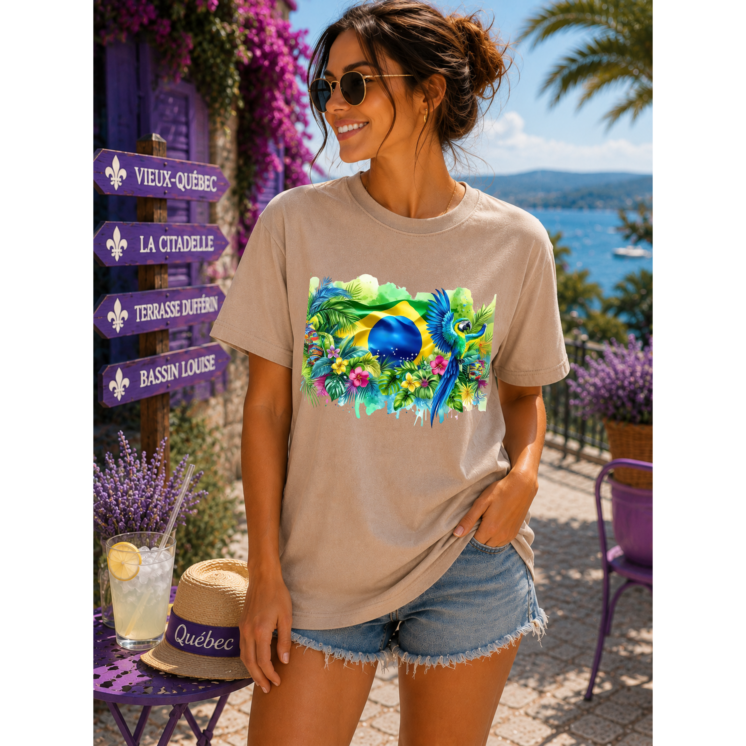 Tropical Sunset Waterfall Brazil T-Shirt