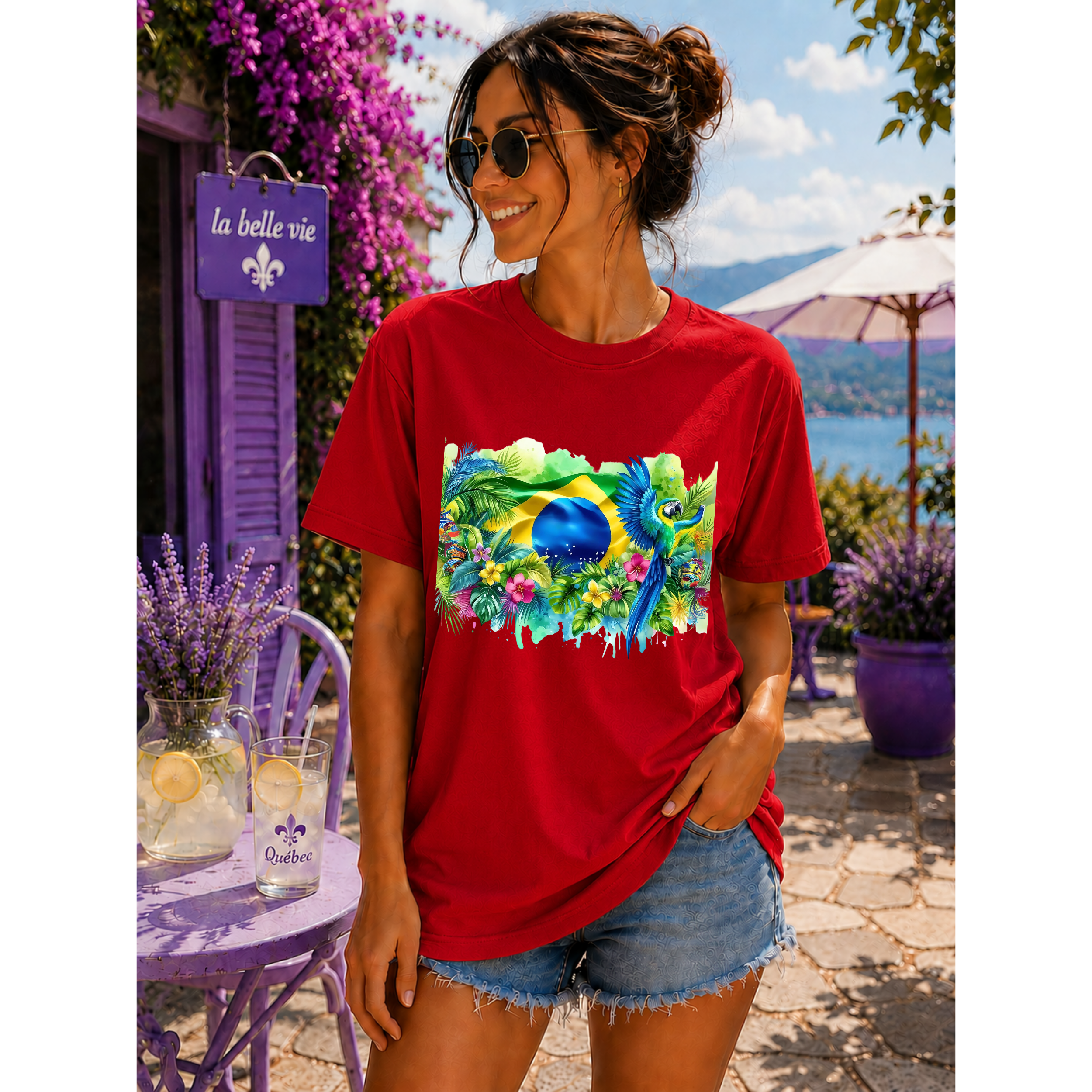 Tropical Sunset Waterfall Brazil T-Shirt