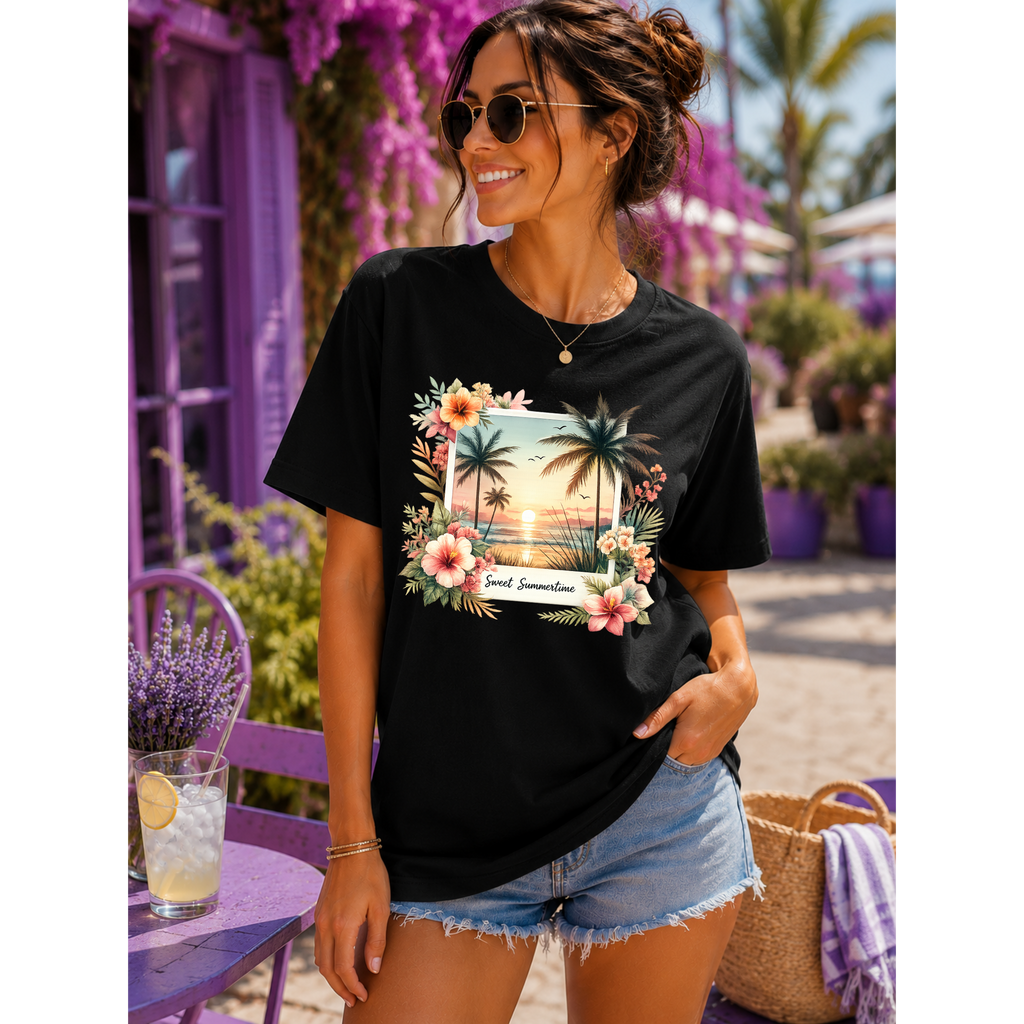Summer Vibes Beach Collage T-Shirt