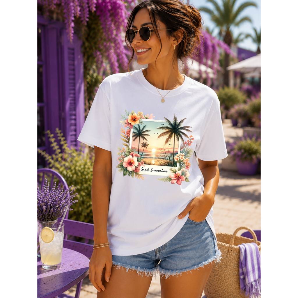 Summer Vibes Beach Collage T-Shirt