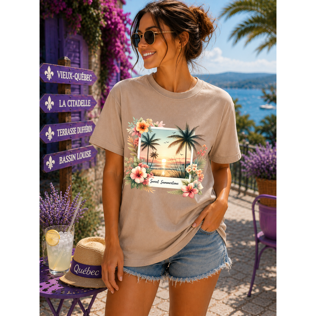Summer Vibes Beach Collage T-Shirt