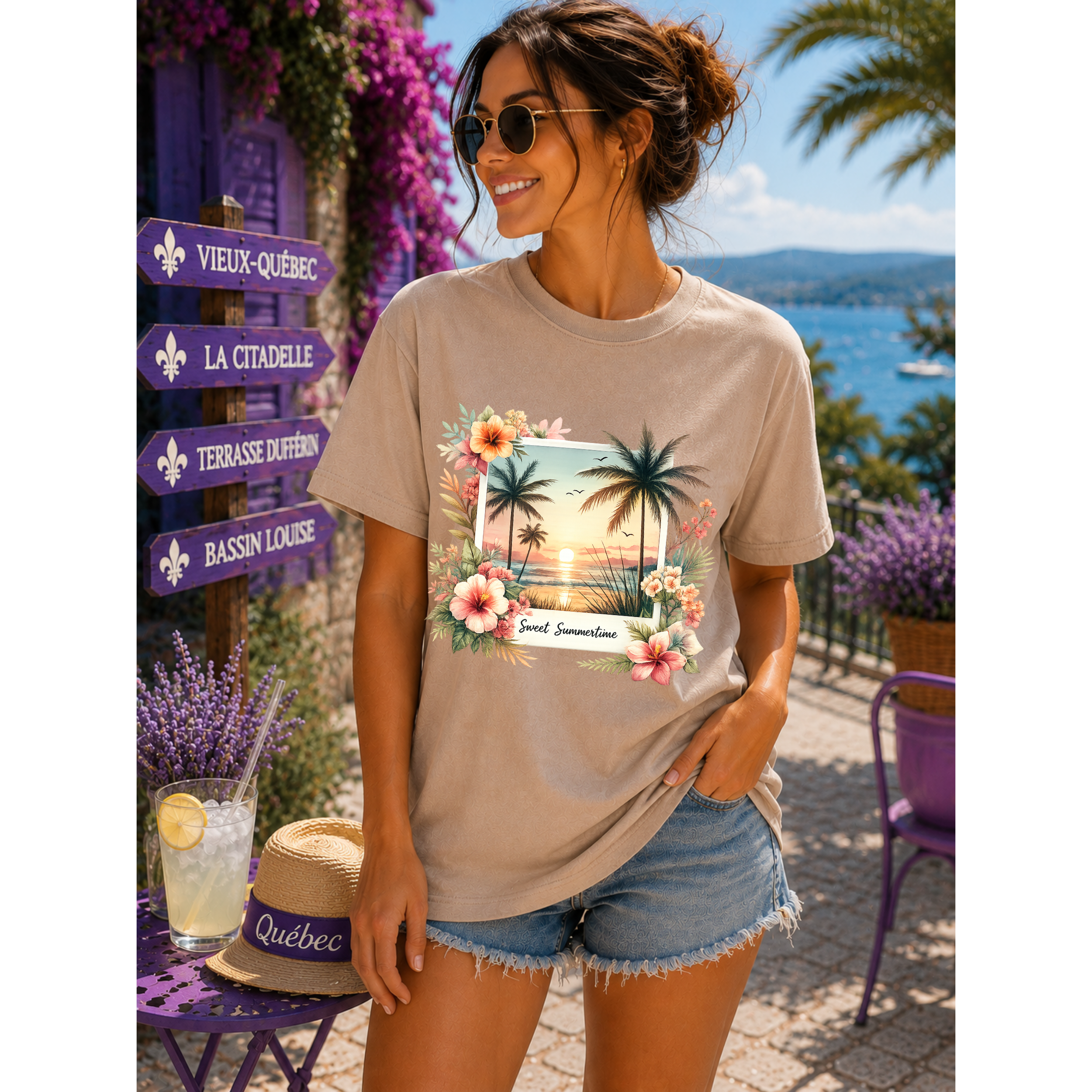 Summer Vibes Beach Collage T-Shirt