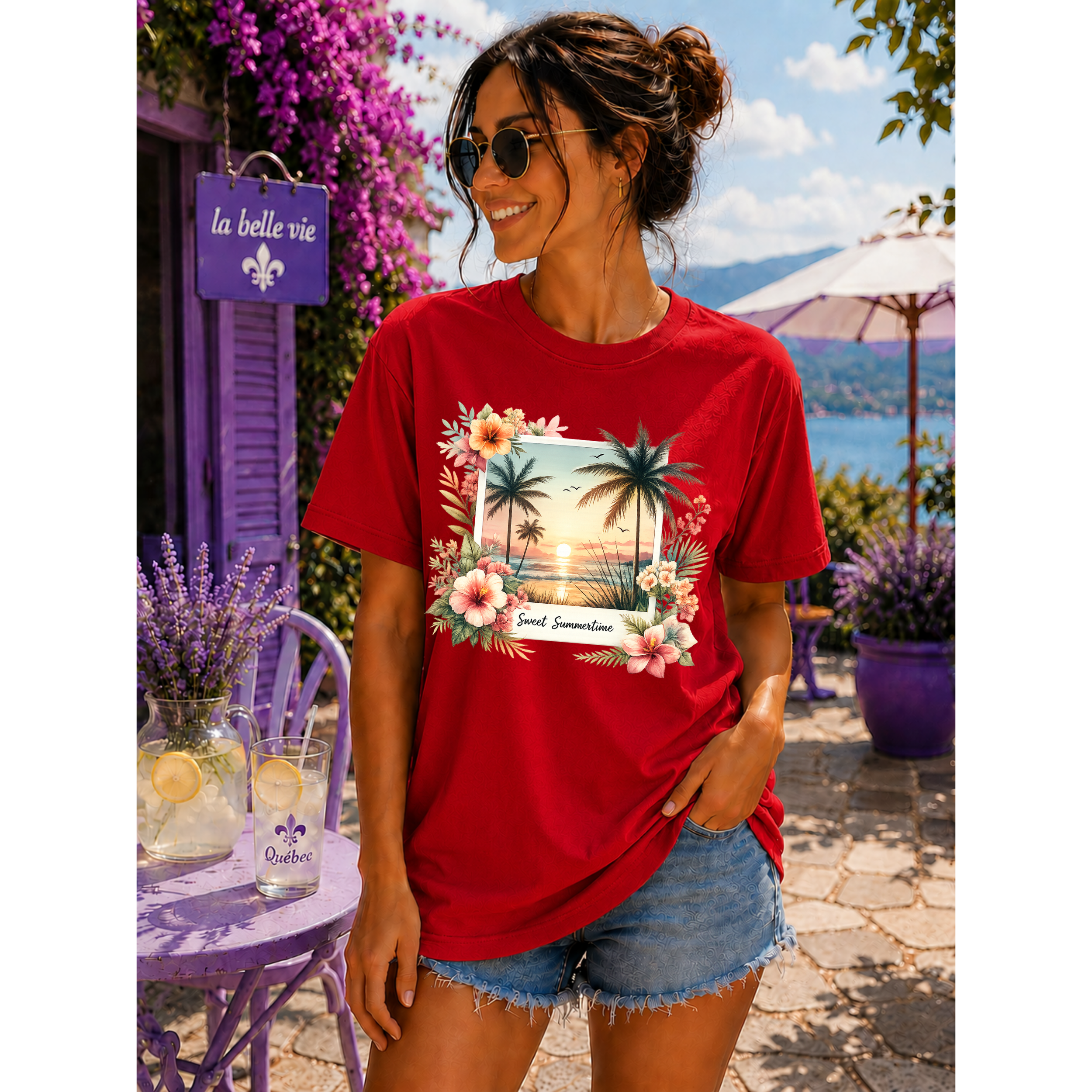 Summer Vibes Beach Collage T-Shirt