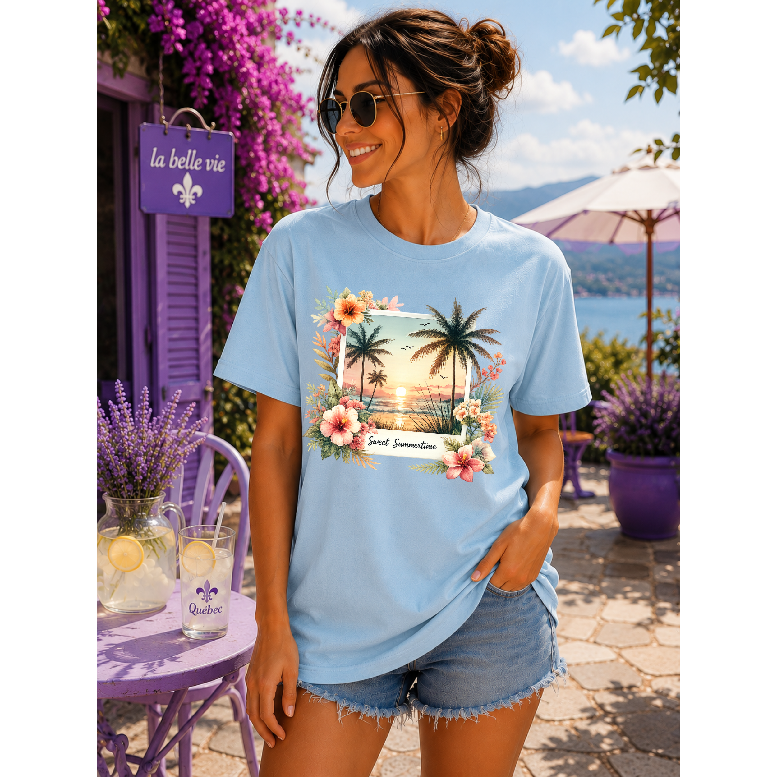 Summer Vibes Beach Collage T-Shirt