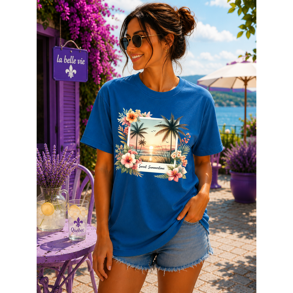 Summer Vibes Beach Collage T-Shirt