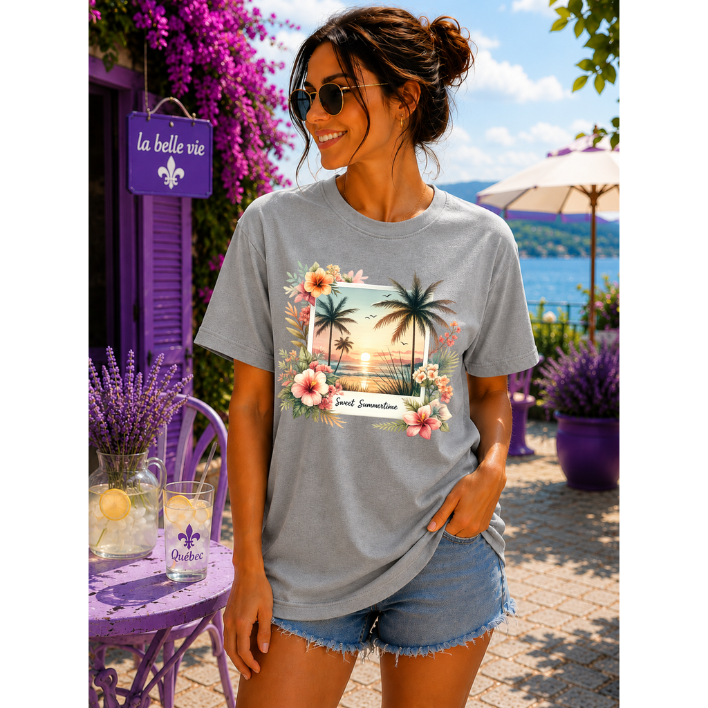 Summer Vibes Beach Collage T-Shirt