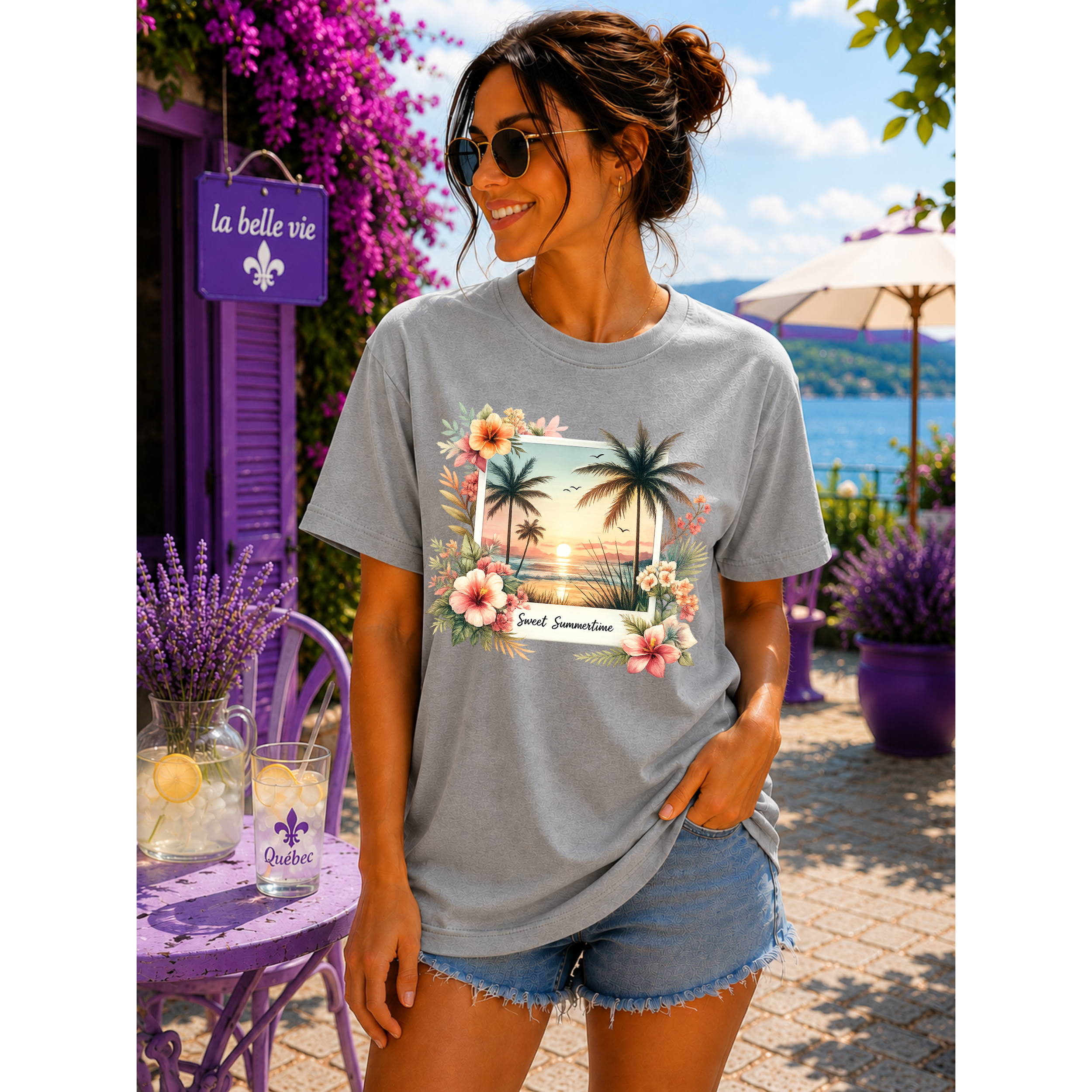 Summer Vibes Beach Collage T-Shirt