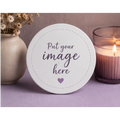Custom ROUND Ceramic Coaster – Personalized Photo & Text Drink Coaster