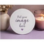 Custom ROUND Ceramic Coaster – Personalized Photo & Text Drink Coaster