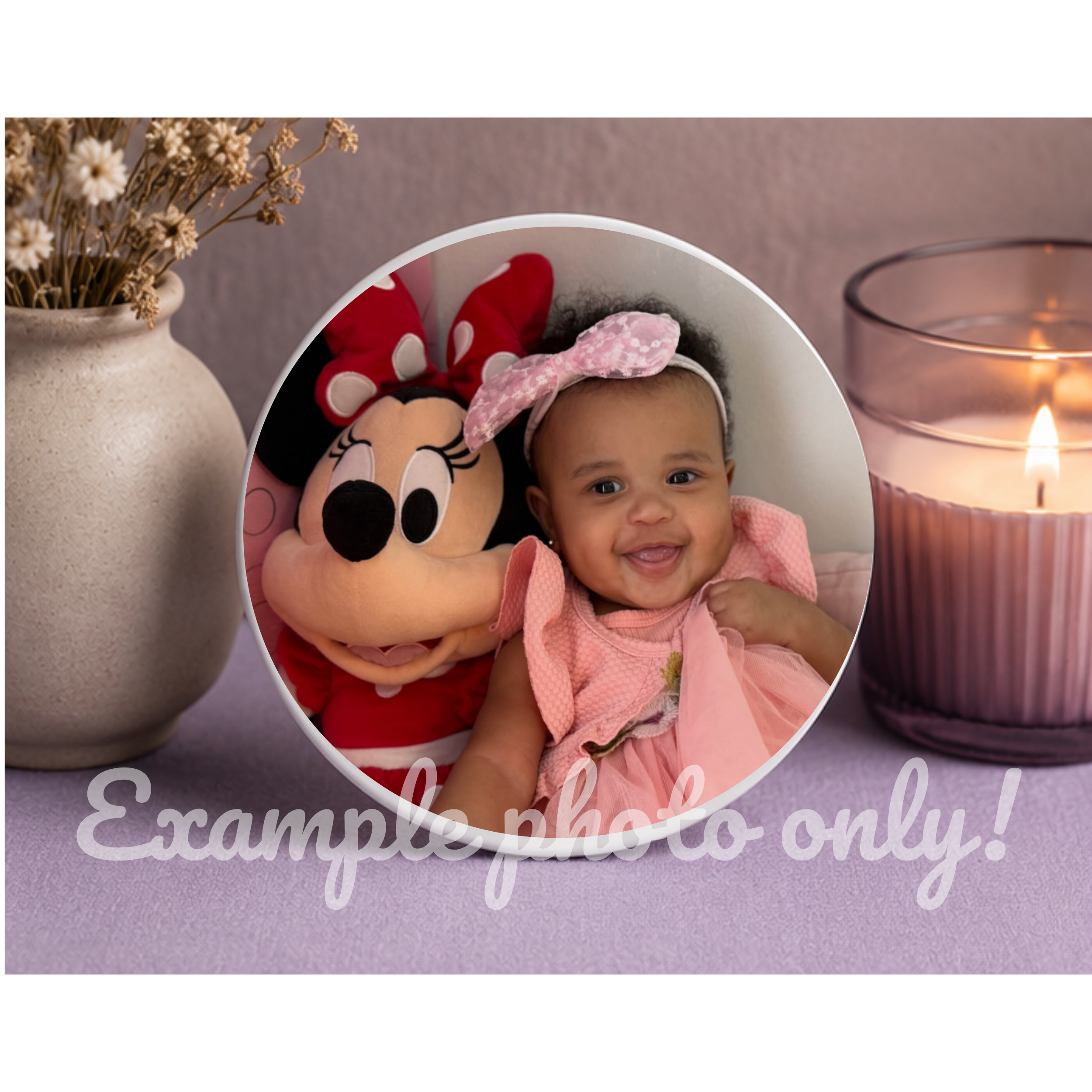 Custom ROUND Ceramic Coaster – Personalized Photo & Text Drink Coaster