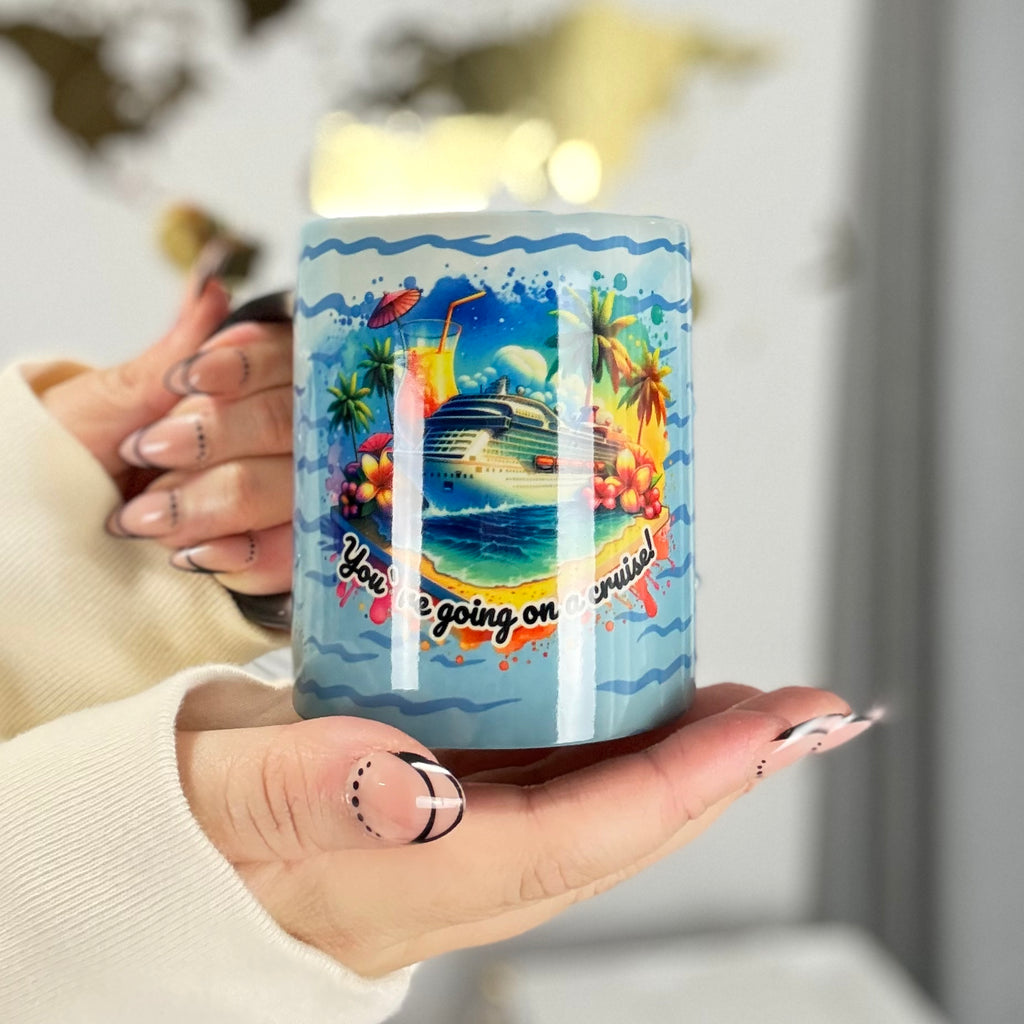 Mug magique révélateur de croisière | Mug tropical "Tu pars en croisière" Cadeau surprise