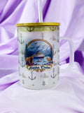 Caneca de Vidro Fosco “Criando Memórias Juntos” para Cruzeiro no Alasca – Presente de Viagem ao Alasca e Caneca de Café para Férias