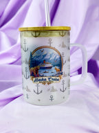Caneca de Vidro Fosco “Criando Memórias Juntos” para Cruzeiro no Alasca – Presente de Viagem ao Alasca e Caneca de Café para Férias