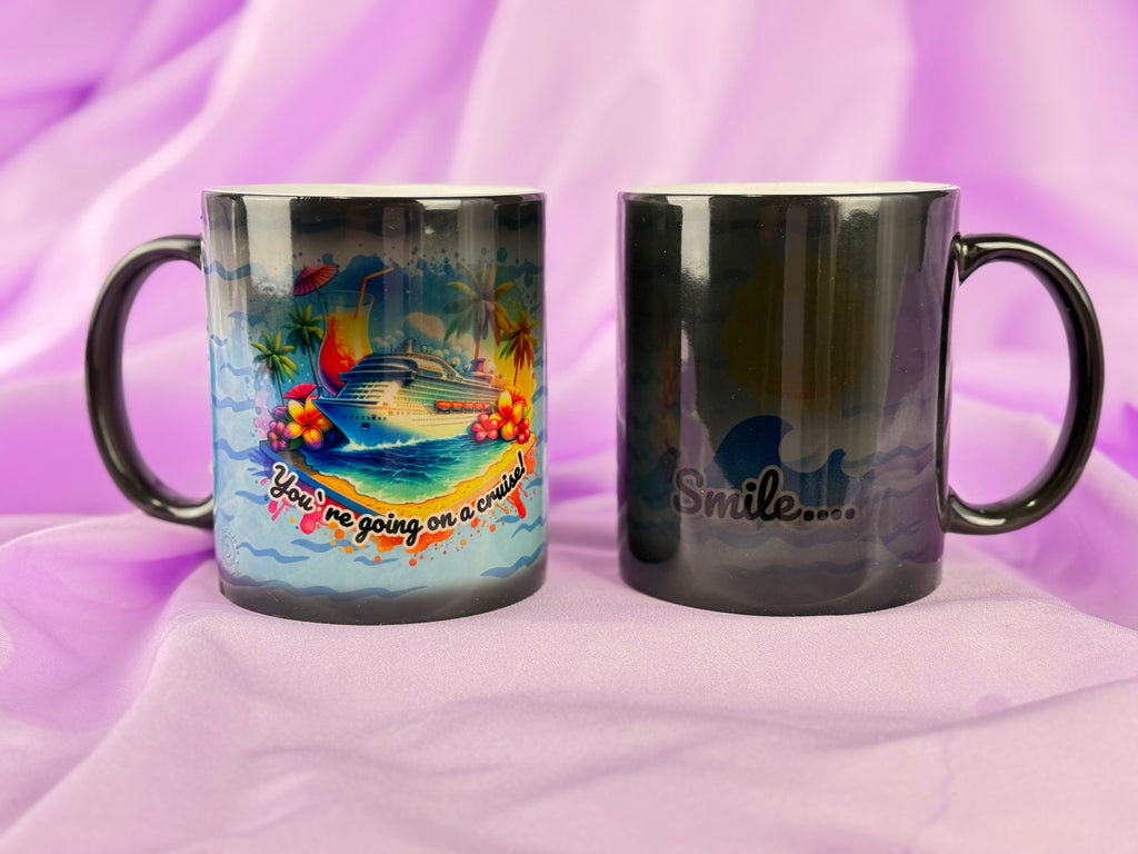 Mug magique révélateur de croisière | Mug tropical "Tu pars en croisière" Cadeau surprise