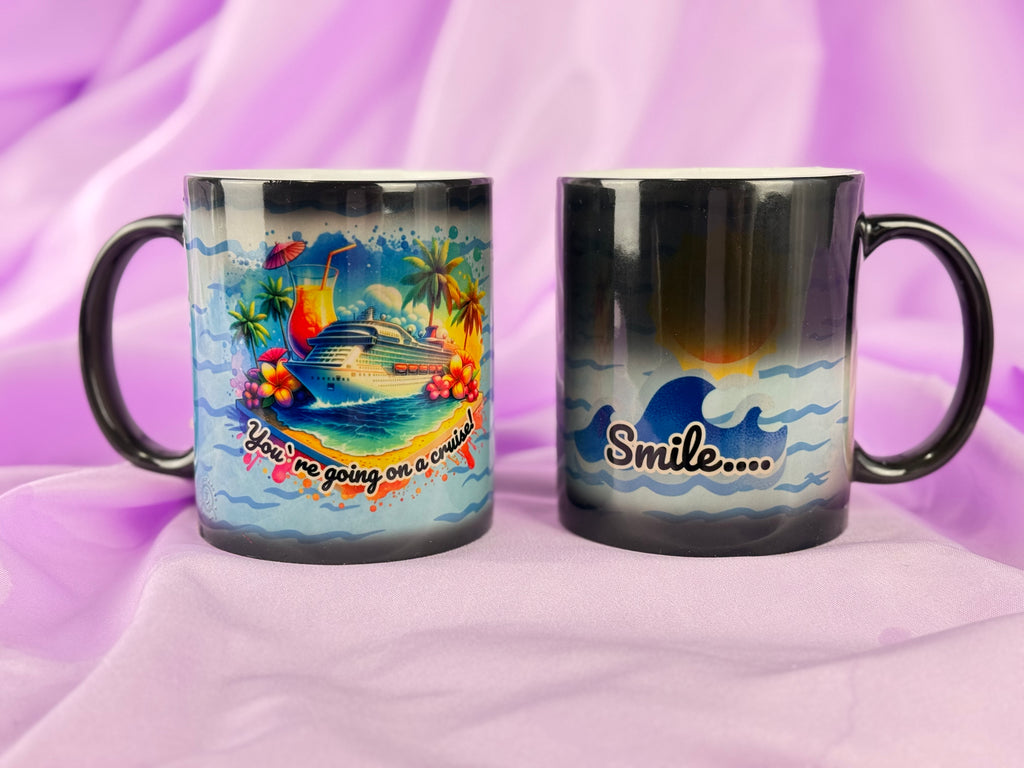 Mug magique révélateur de croisière | Mug tropical "Tu pars en croisière" Cadeau surprise