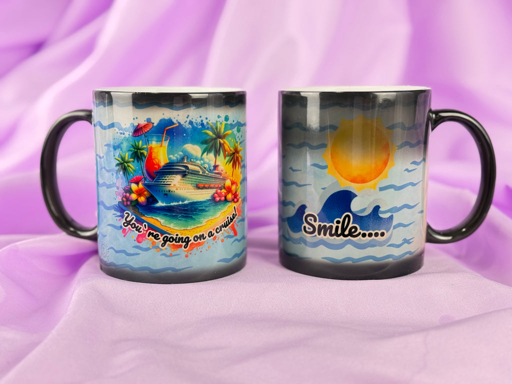 Mug magique révélateur de croisière | Mug tropical "Tu pars en croisière" Cadeau surprise