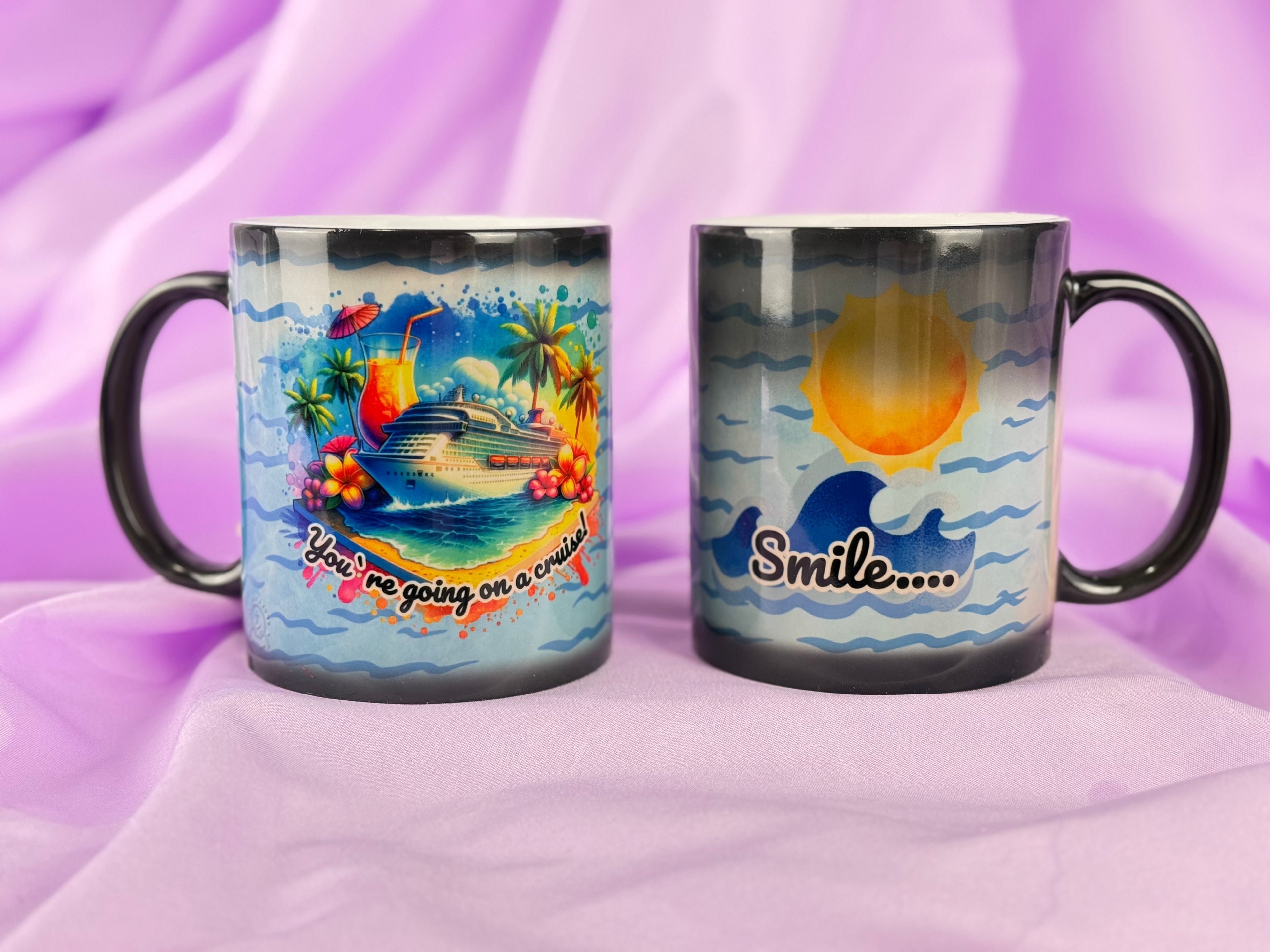 Mug magique révélateur de croisière | Mug tropical "Tu pars en croisière" Cadeau surprise