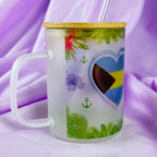 Mug en verre dépoli « Cruise Bound in the Bahamas » – Tasse à café de croisière, cadeau souvenir de voyage