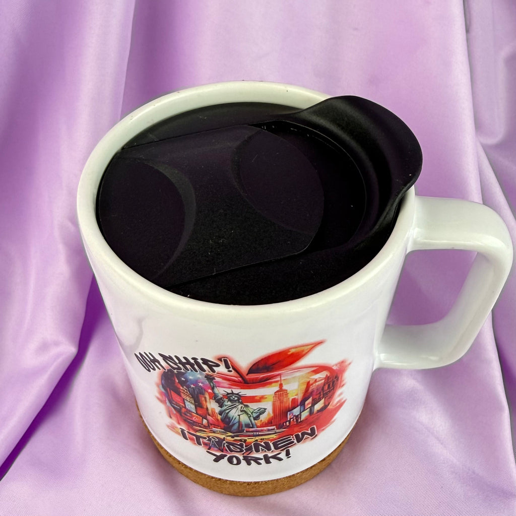 Oh Ship! Mug de voyage New York | Tasse à café avec la skyline de New York et la Statue de la Liberté