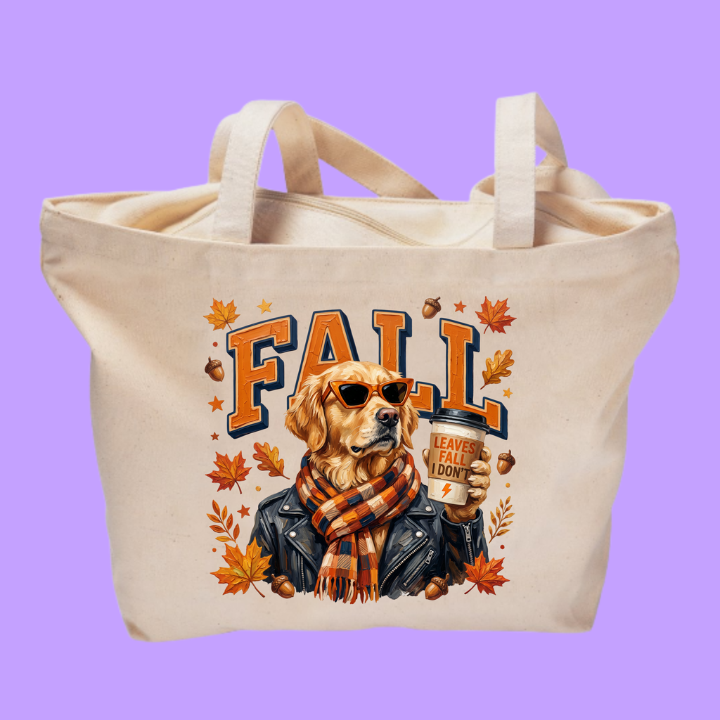 Leaves Fall But I Don`t Golden Retriever Tote Bag
